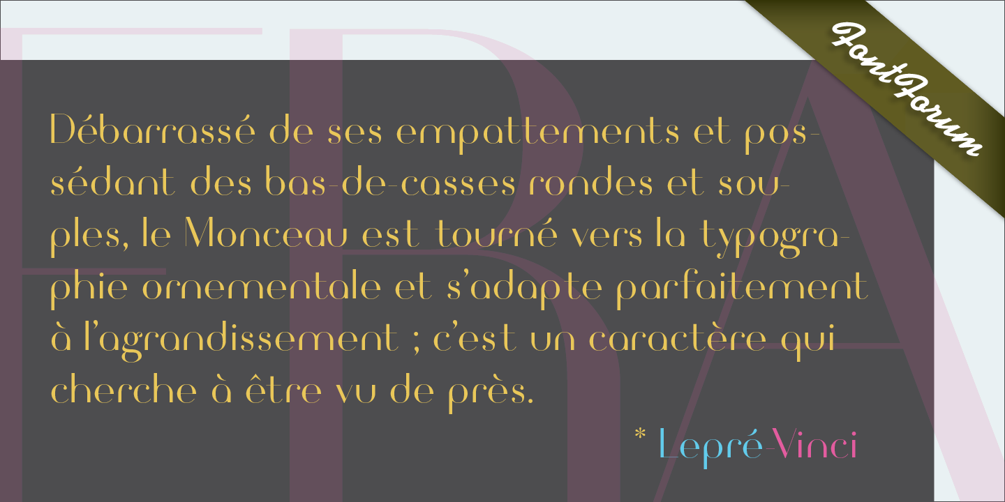 Пример шрифта Monceau Regular